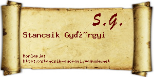 Stancsik Györgyi névjegykártya