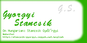 gyorgyi stancsik business card